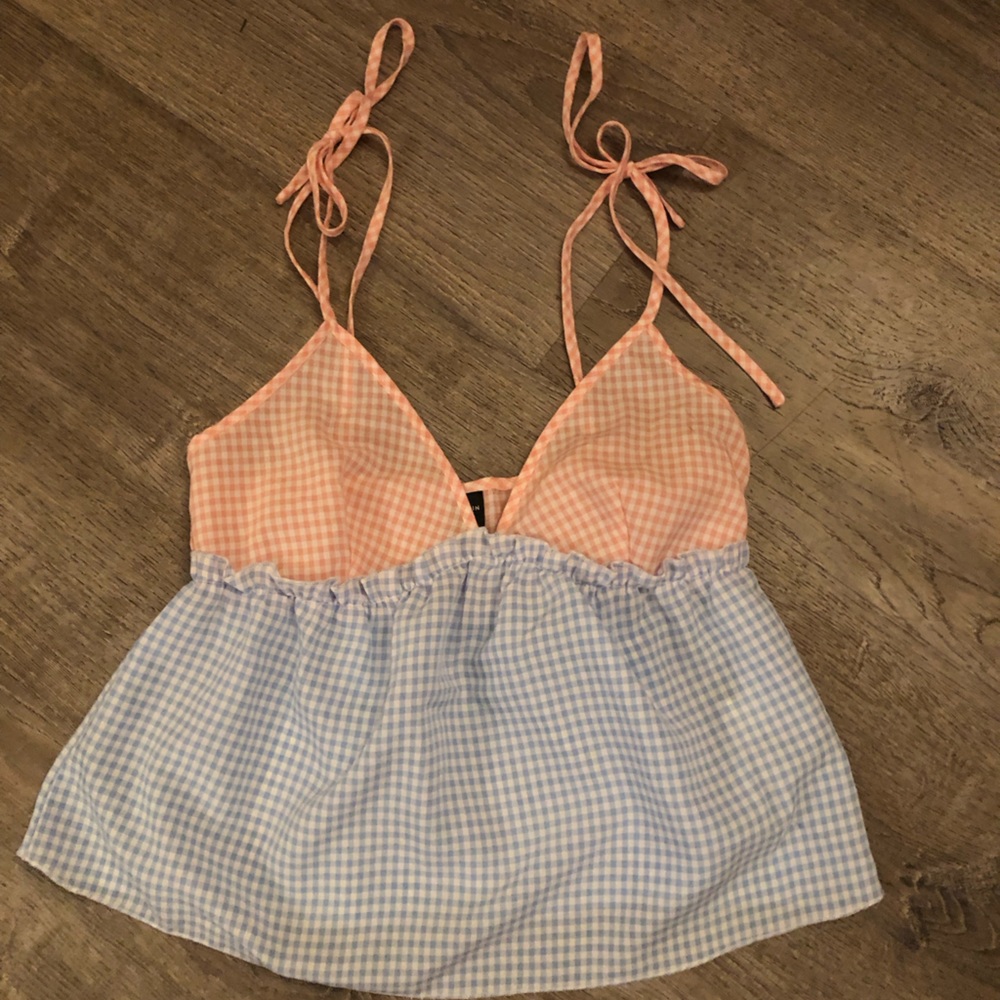 SHEIN Gingham print tank top